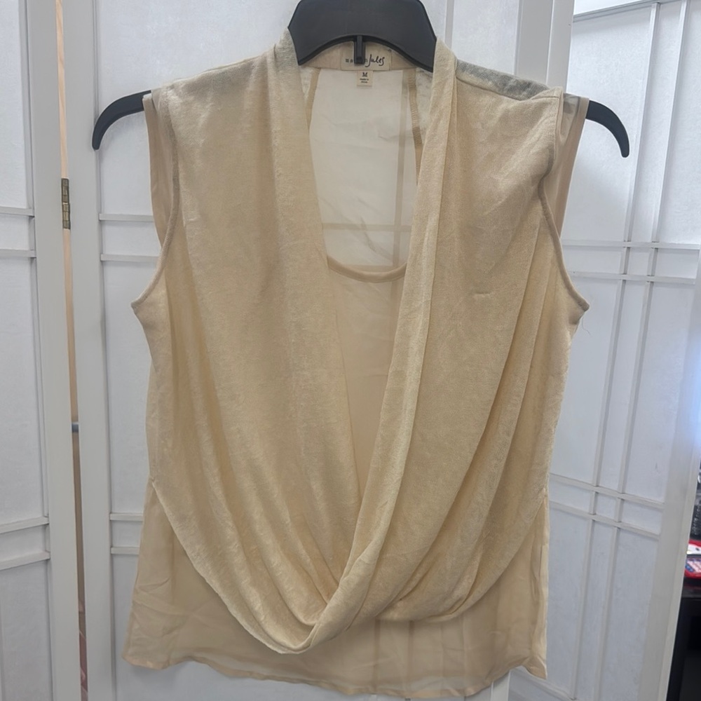 Joie Cream Sleeveless Wrap Blouse